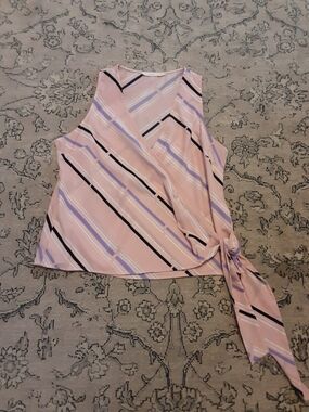 Lush Pink Wrap Stripe Top